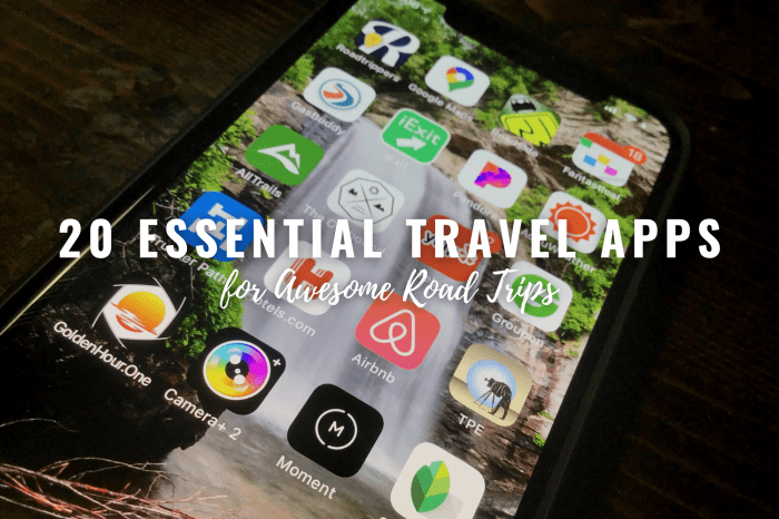Travel apps road trip vacation