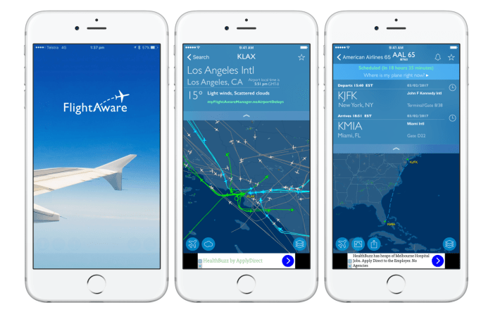Flight tracker flightaware iphone apps plane travel